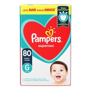 Fralda Descartável Super Sec Hiper Pampers Tamanho G 80x1