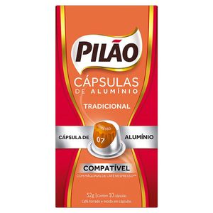 Café em Cápsulas de Torrado e moído Pilão Tradicional 07  - 52g com 10 Cápsulas