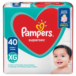Fralda Descartável Infantil Pampers Supersec XG Pacote 40 Unidades