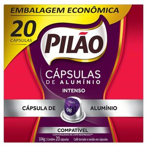 Café em Cápsulas de Torrado e moído Pilão Intenso 08  - 104g com 20 Cápsulas