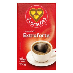 Café Torrado e Moído a Vácuo Extraforte 3 Corações Pacote 250g