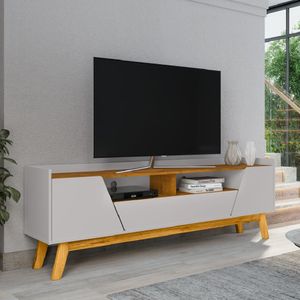 Rack Florença para Tv Off white/Naturale Moveis Bechara