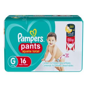 Fralda Descartável Infantil Pants Pampers Ajuste Total G Pacote 16 Unidades