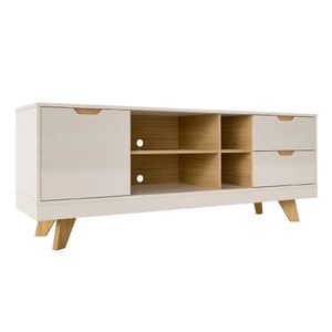 Rack para TV até 60 Polegadas Artely Michigan 2 Gavetas Off White/Carvalho 4225
