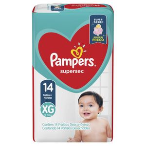 Fralda Descartável Infantil Pampers Supersec XG Pacote 14 Unidades