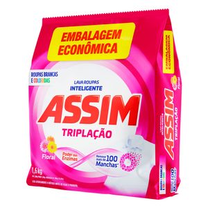 Lava-Roupas Em Pó Assim Triplação Roupas Brancas E Coloridas Floral 1,6kg