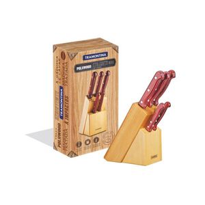 Conjunto de Facas Inox Tramontina Polywood 6 Peças