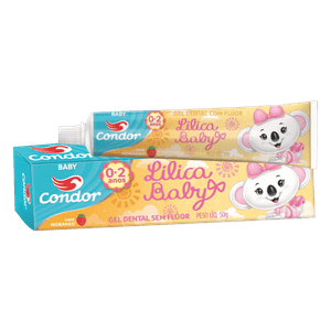 Gel Dental sem Flúor Morango Lilica Baby Condor Baby Caixa