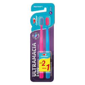 Escova Dental Ultramacia Condor Multisoft Cabeça P Leve 2 Pague 1 Unidade