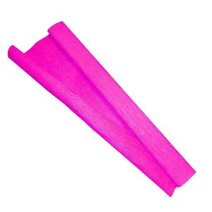 Papel Crepon Comum 48x200cm Rosa Pink Pacote com 10 Unidades