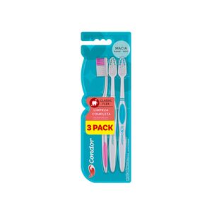 Escova Dental Macia Condor Classic Flex Combo com 3 Unidades Sortidas