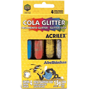 Cola Glitter Caixa com 4 Cores