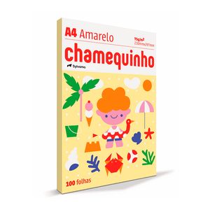 Papel Sulfite Amarelo Chamequinho A4 100 Folhas