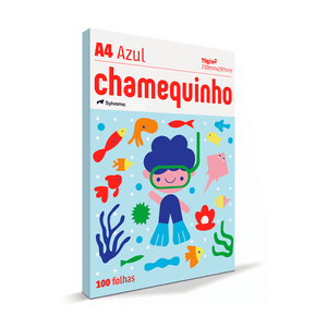 Papel Sulfite Azul Chamequinho A4 100 Folhas