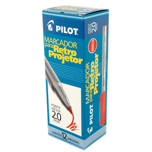 Pincel Caneta Marcador Vermelha para Retroprojetor Pilot 12x1