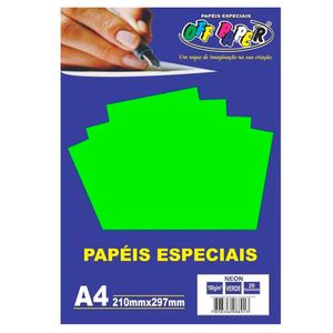 Papel Neon Verde A4 20 Folhas Off Paper
