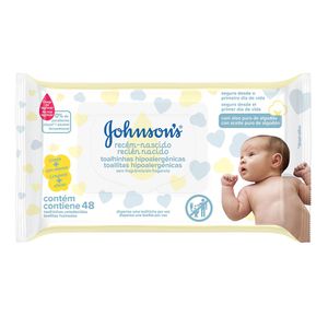 Lenço Umedecido Recém Nascido Johnson's Baby Pacote com 48 Unidades