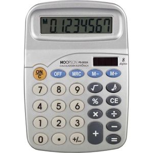 Calculadora De Mesa Cinza Com 8 Dígitos