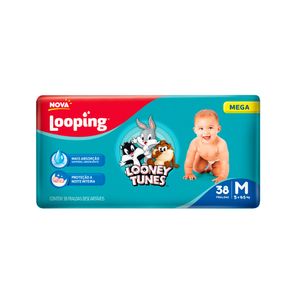 Fralda Descartável Looping Looney Mega Tamanho M 38x1