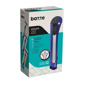 Estilete Plástico Bazze B4002 Lâmina Larga com 12 Unidades