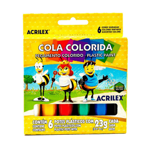 Cola Colorida Caixa com 6 Cores
