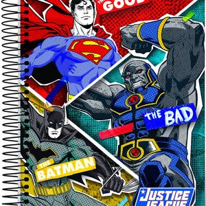 Caderno Universitário Capa Dura 1 Matéria 80 Folhas Liga Da Justiça