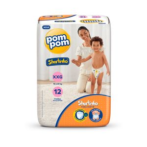 Fralda Pompom Roupinha Jumbinho XXG Pacote com 12 Unidades