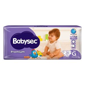 Fralda Babysec Premium Mega G 26 Unidades
