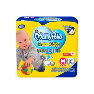 Fralda Mamypoko Fralda-Calça Dia & Noite M 18 Unidades