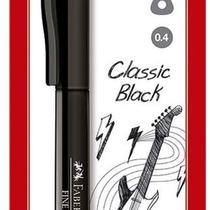 Caneta Hidrográfica Fine Pen 0.4 Mm Preta Blister Com