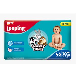 Fralda Looping Baby Looney Tunes Hiper Tamanho XG 46x1