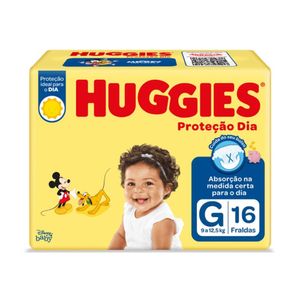 Fralda Huggies Proteção Dia Jumbinho G Pacote com 16 Unidades
