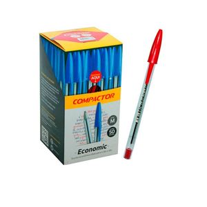 Caneta Compactor Econômica Vermelho 50x1