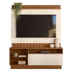 Estante Home para TV até 60" Diamantina Mobler Off White/Amêndoa