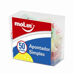 Apontador Simples Sortido Molin 50 Unidades