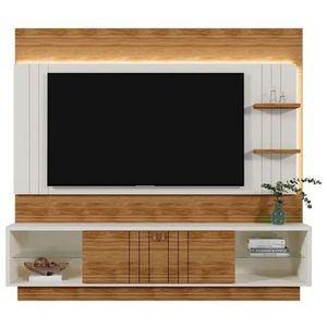 Estante Home para TV até 60" Guaíba Mobler Off White/Amêndoa