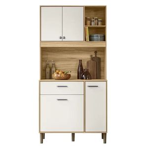 Armario de Cozinha Erva Doce 90 cm Nicioli Freijo/Off White
