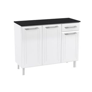 Balcão de Aço Topázio 3 Portas e 1 Gaveta Branco Telasul