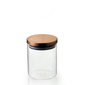 Pote Hermetico vidro borosilicato tampa bronze cobre 750M L