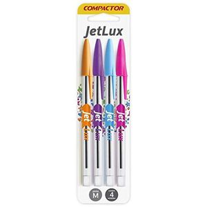Caneta Esferográfica Jet Lux Compactor Pacote com 4 Cores