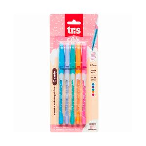 Caneta Tris Esferográfica Holic Candy com Combo com 5 Unidades