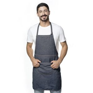 Avental Unisex em Jeans - Cinza - Algodão - Feito no Brasil