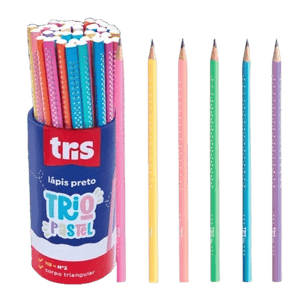 Lápis Preto Tris Sem Borracha Trio Pastel Pacote com 48 Unidades