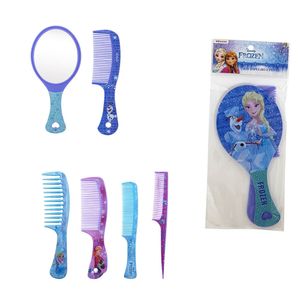 Conjunto de Pentes (5) e Espelho Frozen, alegria total