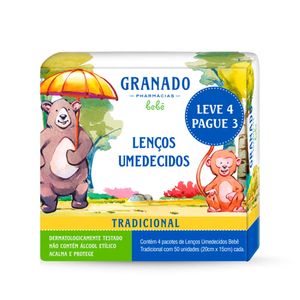 Kit de Lenços Umedecidos Granado Bebê Leve 4 Pague 3 50x1