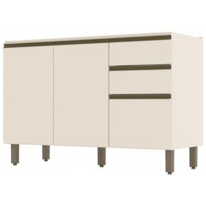 Balcão de Cozinha Connect com 02 Gavetas e 03 Portas 1,2 m Nature e Off White - Henn