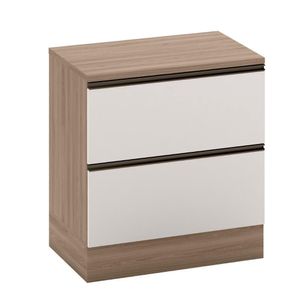 Balcão de Cozinha com Tampo 80 cm 01 Porta e 01 Gaveta Etna Carvalho Oak e Off White  - Poliman