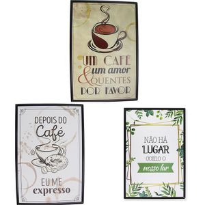 Três placas decoração  CAFE  - 30x20