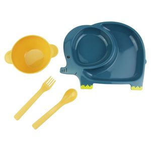 Conjunto infantil Elefantinho Azul - Lanchinho - plastico