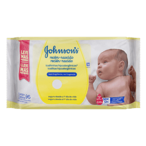 Lenço Umedecido Johnson's Baby Recém-Nascido Pacote com 96 Unidades